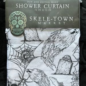Skele-Town Market Halloween Shower Curtain